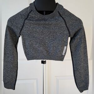 Gymshark Charcoal Gray Cropped Long-Sleeve Top size S